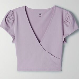 Sunday Best Lilac Wrap Crop Top